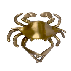 Antiqued Brass Blue Crab Paperweight 6"