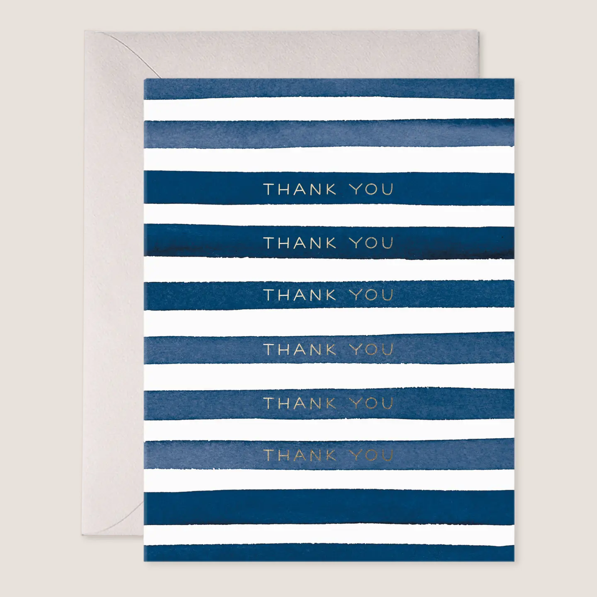 Navy Stripes Thank You Boxed Card Set