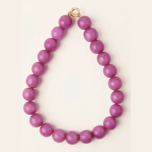 Purple Iris Large Resin Bead Necklace, colour swatch close-up