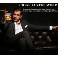 Whiskey Tumbler with Cigar Holder Set of 2