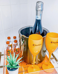 Orange Champagne Flutes Veuve Cliquot, per glass