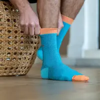 California Turquoise Striped Cotton Socks