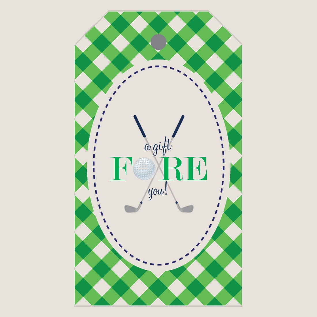 Gingham Golf Gift Tags, S/10