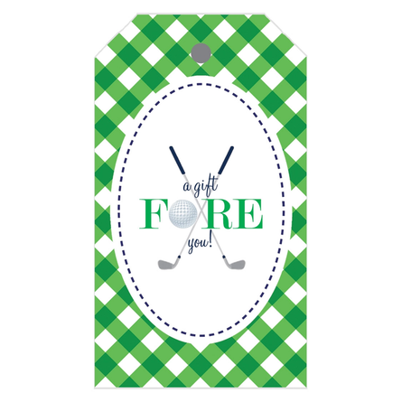 Gingham Golf Gift Tags, S/10