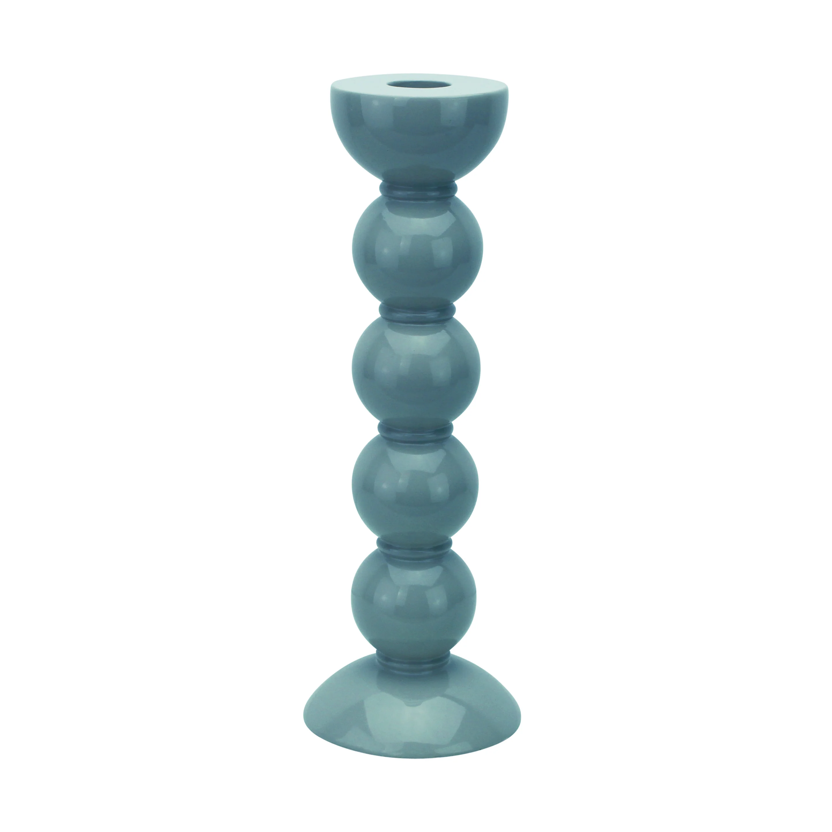 Chambray Blue Tall 24cm Bobbin Candlestick
