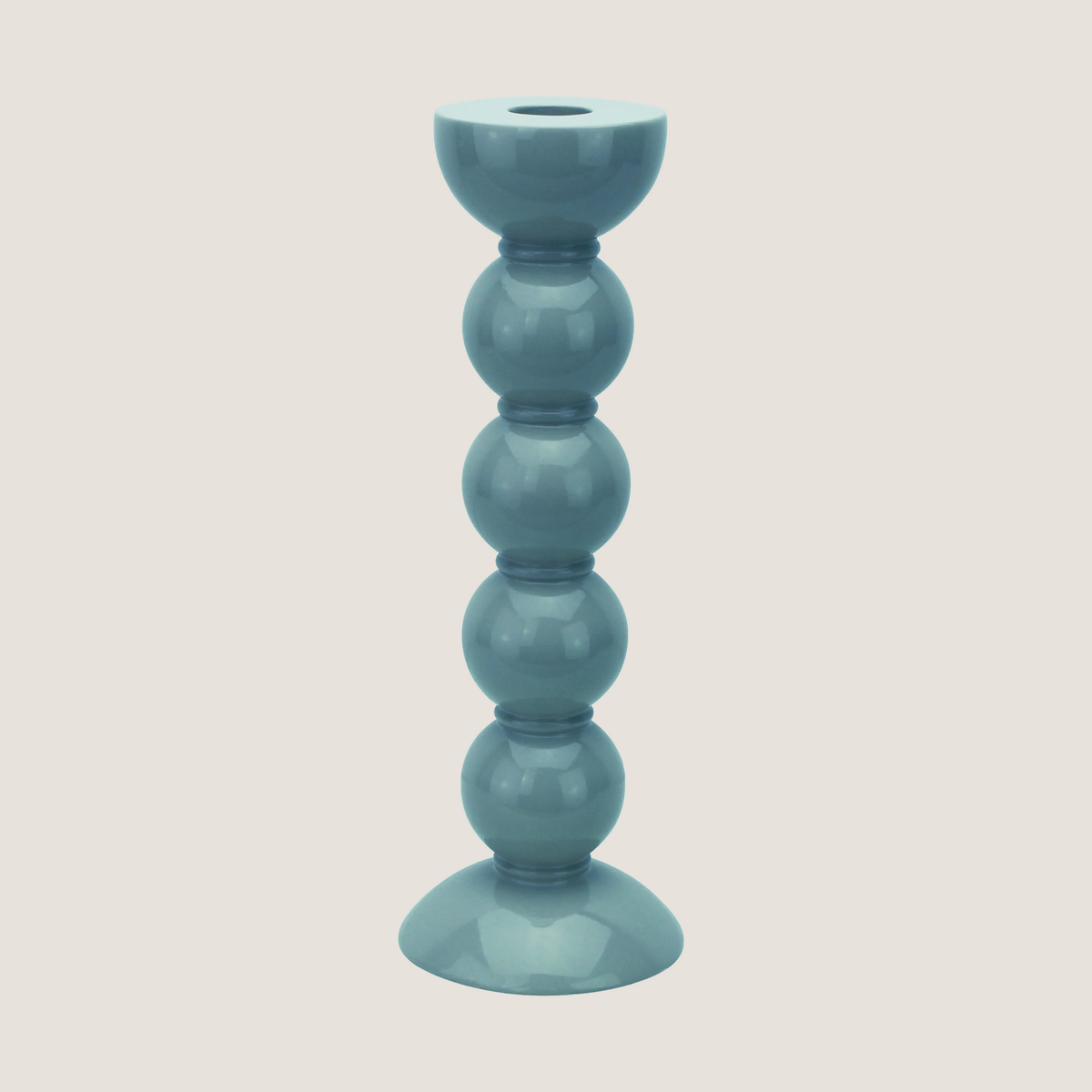 Chambray Blue Tall 24cm Bobbin Candlestick