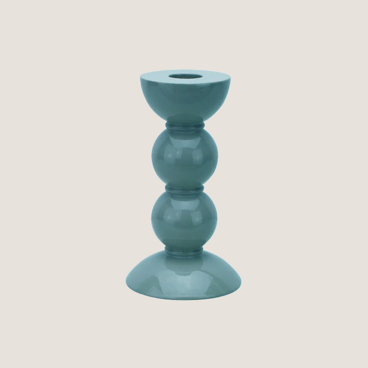 Chambray Blue Medium 14cm BOBBIN CANDLESTICK