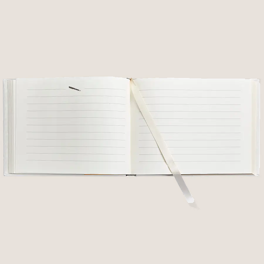 Guest Book White, Bonded Leather