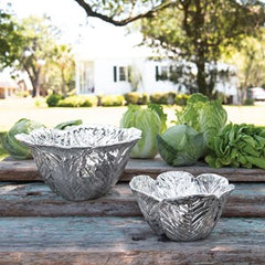 Garden Cabbage Large Silver Bowl