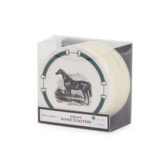 EQUUS SET OF 24 HEAVYWEIGHT PAPER COASTERS IN GIFT BOX