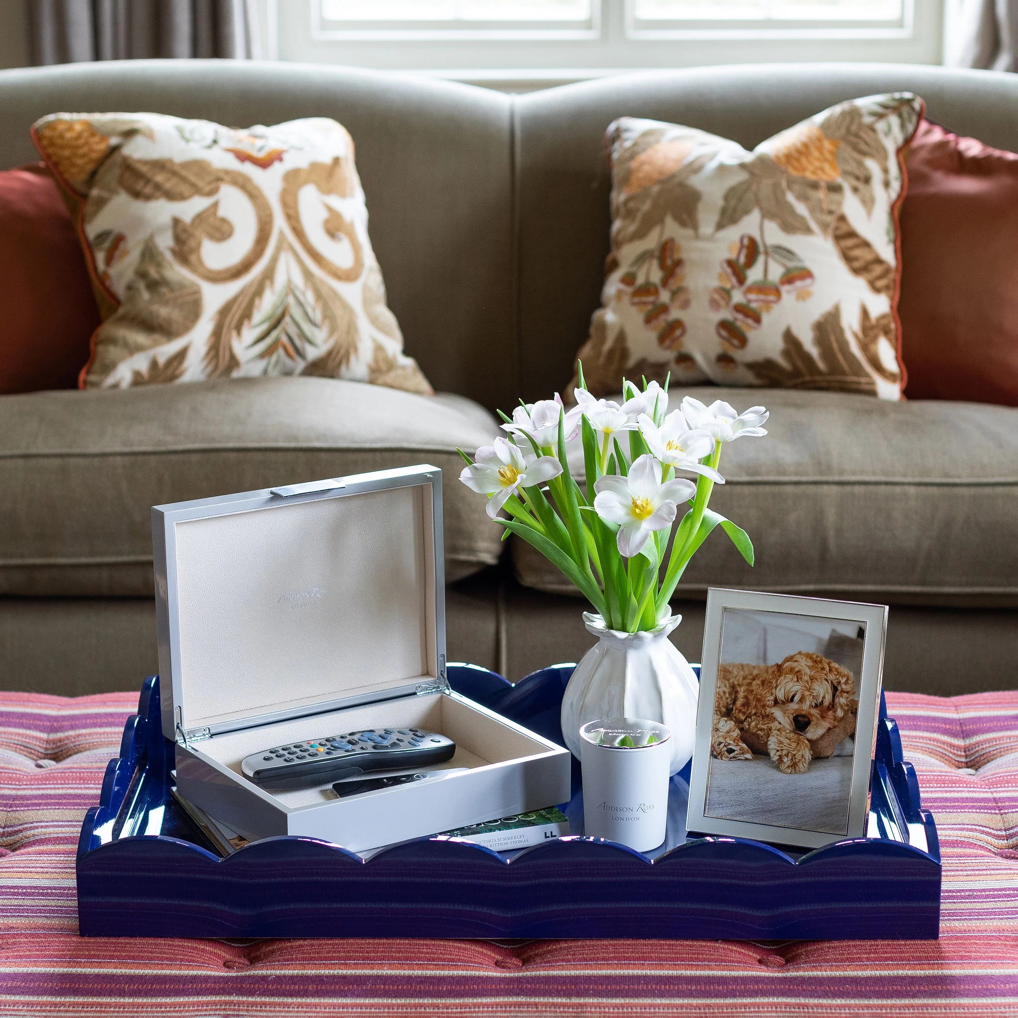 Chiffon Storage Box: Silver Trim 8x10