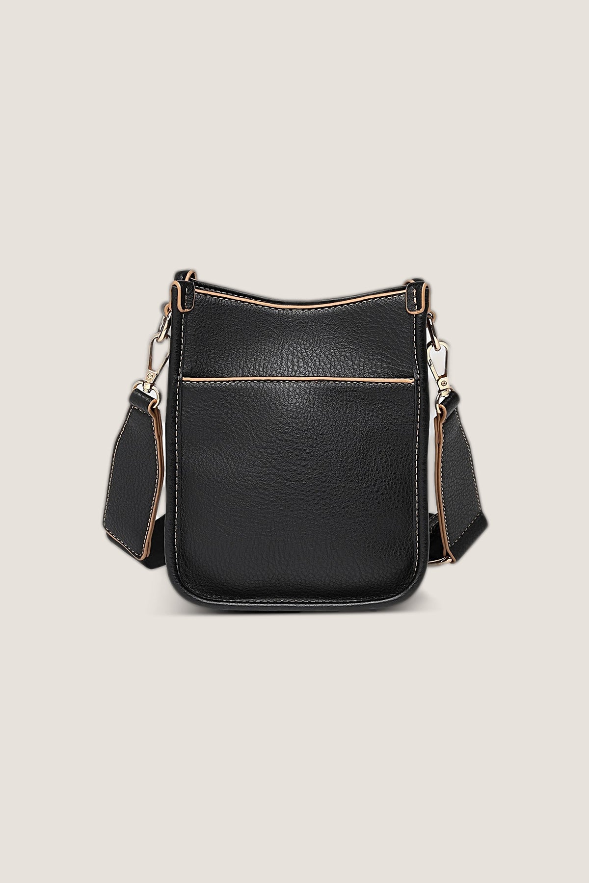 Back view of the Black Parker Crossbody Bag showing the back slip pocket.