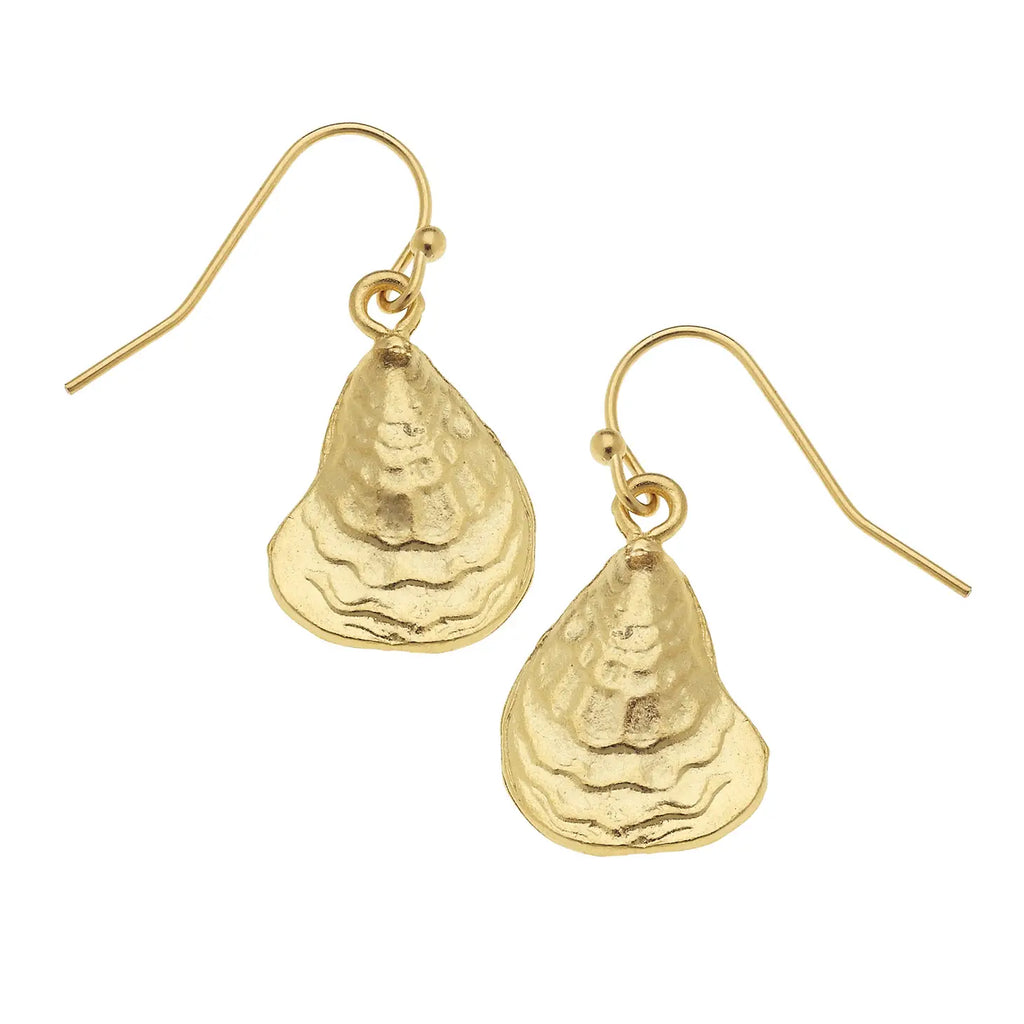 Gold Oyster Earrings