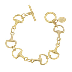 Gold Horse Bit Toggle Bracelet