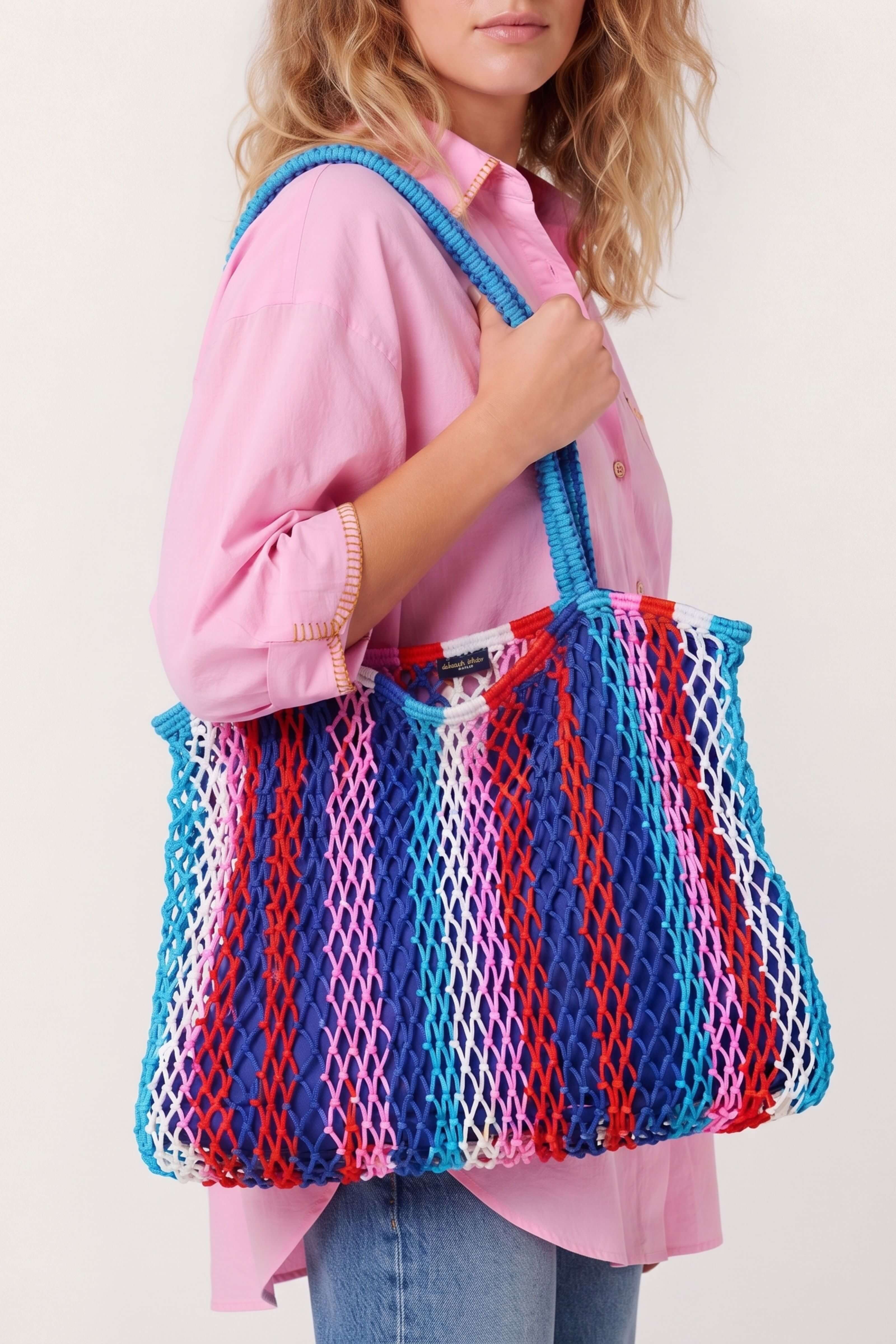 Braziliana Stripe Tote - Blue