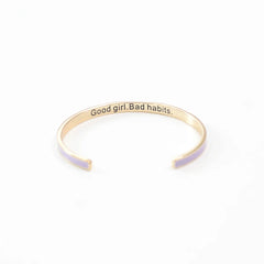 Good Girl Bad Habits Purple Enamel Bracelet