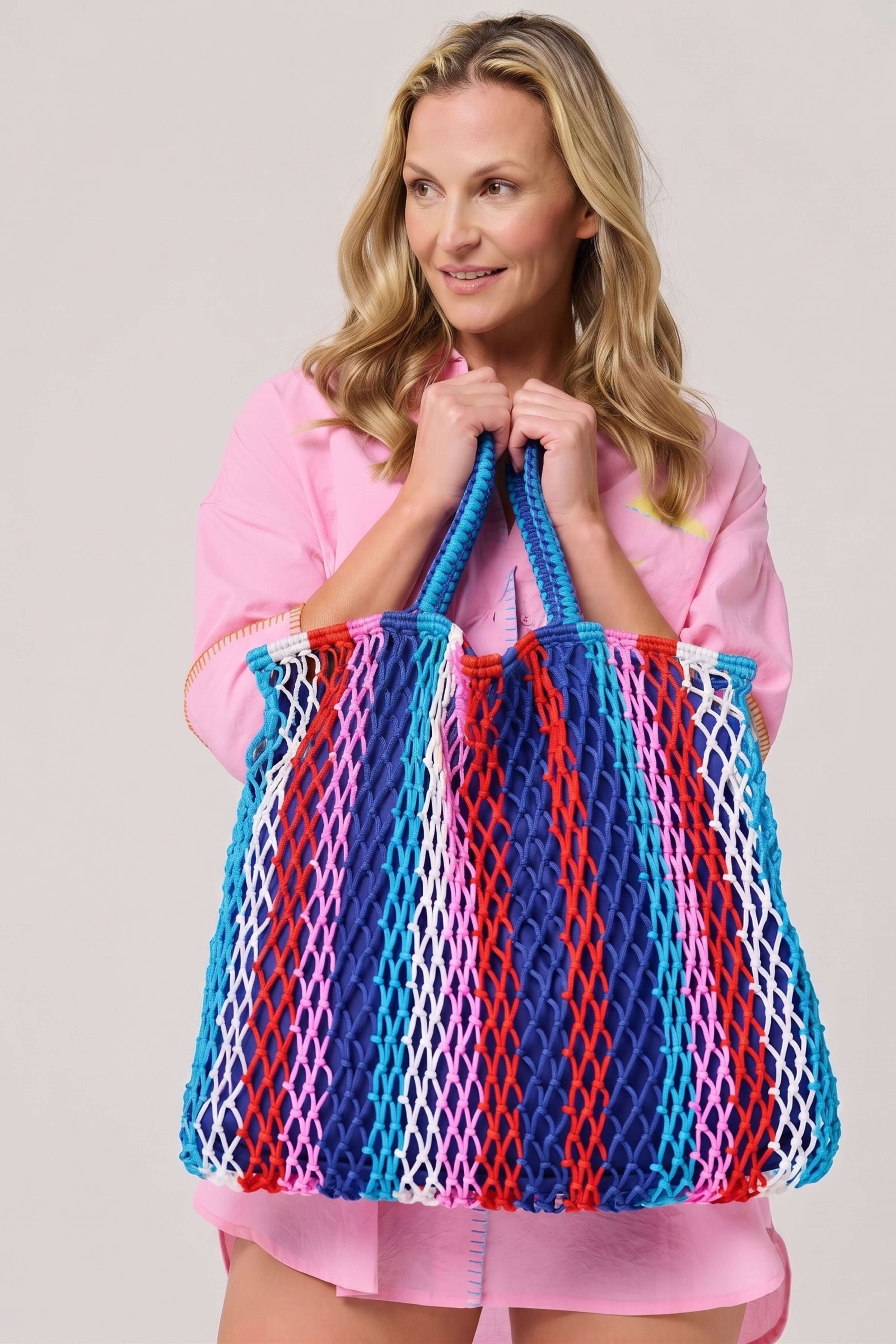 Braziliana Stripe Tote - Blue