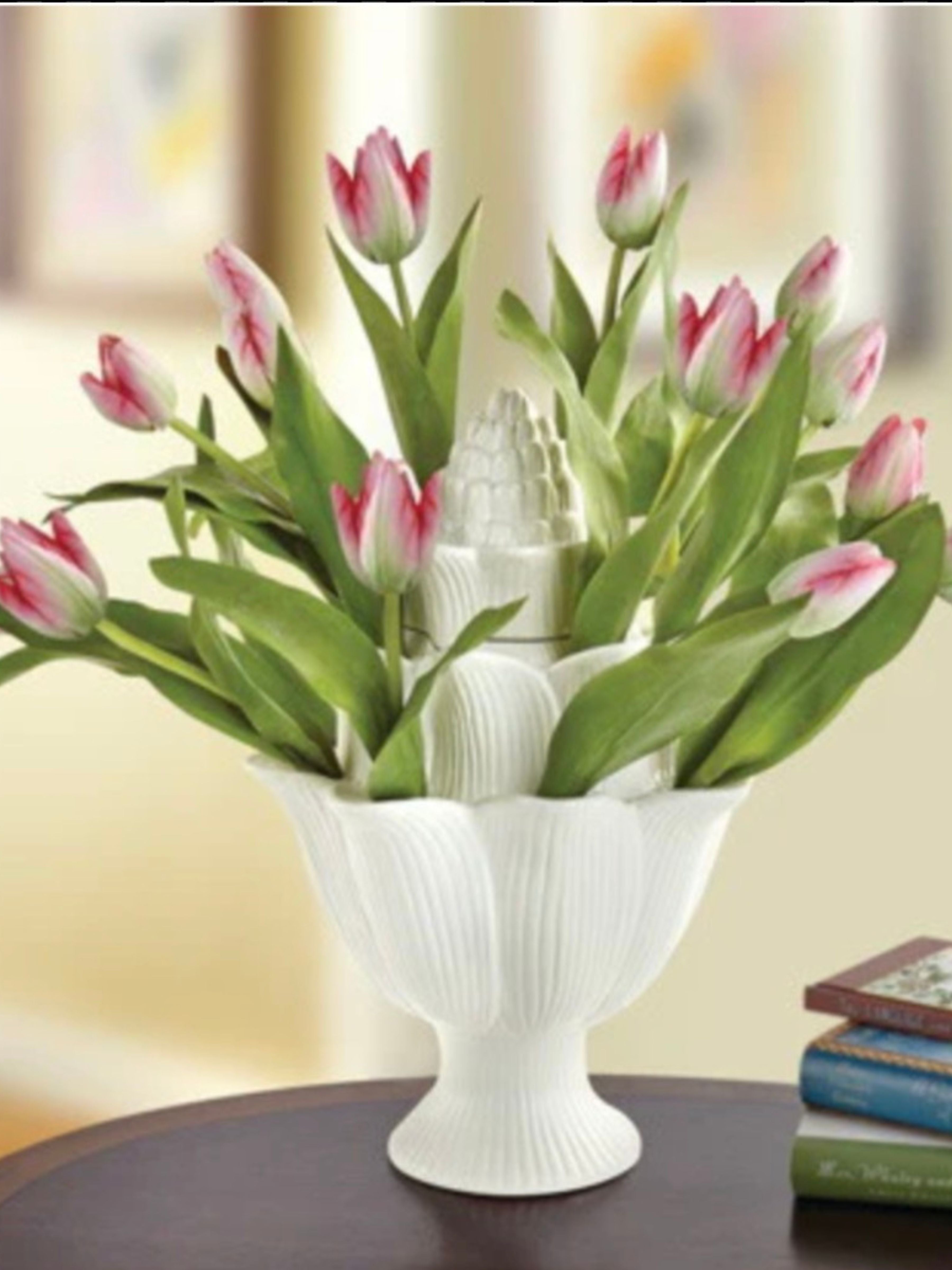 Small White Tulipiere Vase