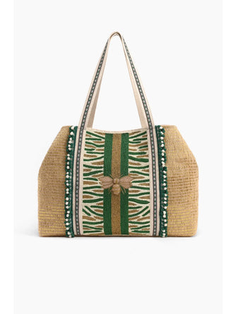 Bee Green Embellished Tote