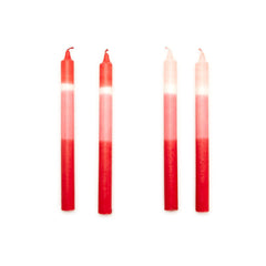 Red and Pink Color Block Taper Candles in Gift Box (set of 2)