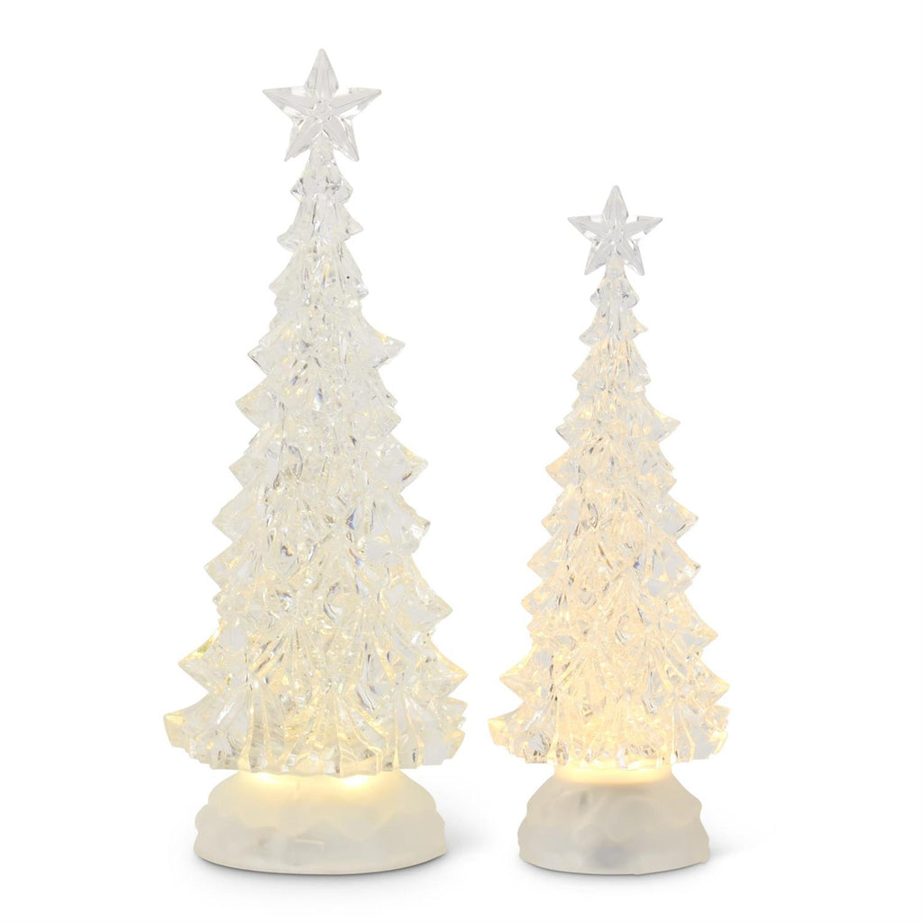 Set of 2 Glitter LED Trees
