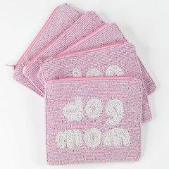 Dog Mom Beaded Coin Pouch