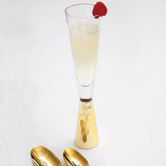 Gold Hammered Champagne Glass