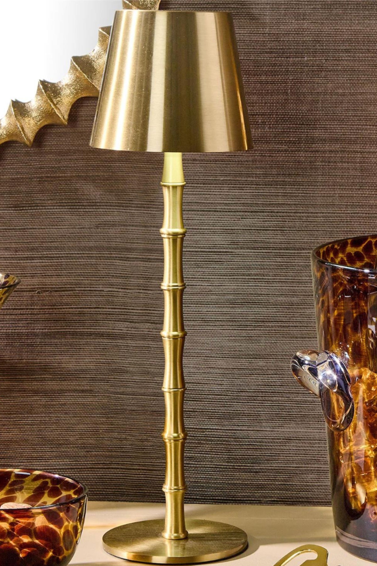 Brass Bamboo LED Table Lamp