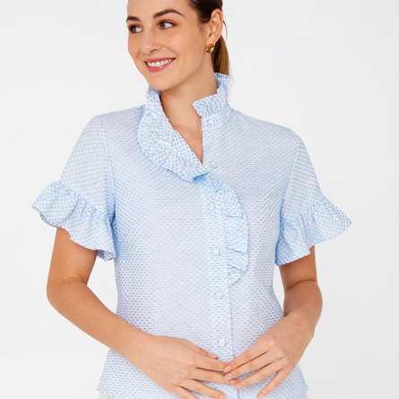 Sadie Top Light Blue Tufted Cotton
