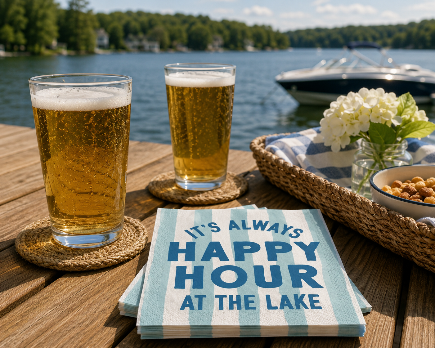Happy Hour at the Lake Cocktail Napkins