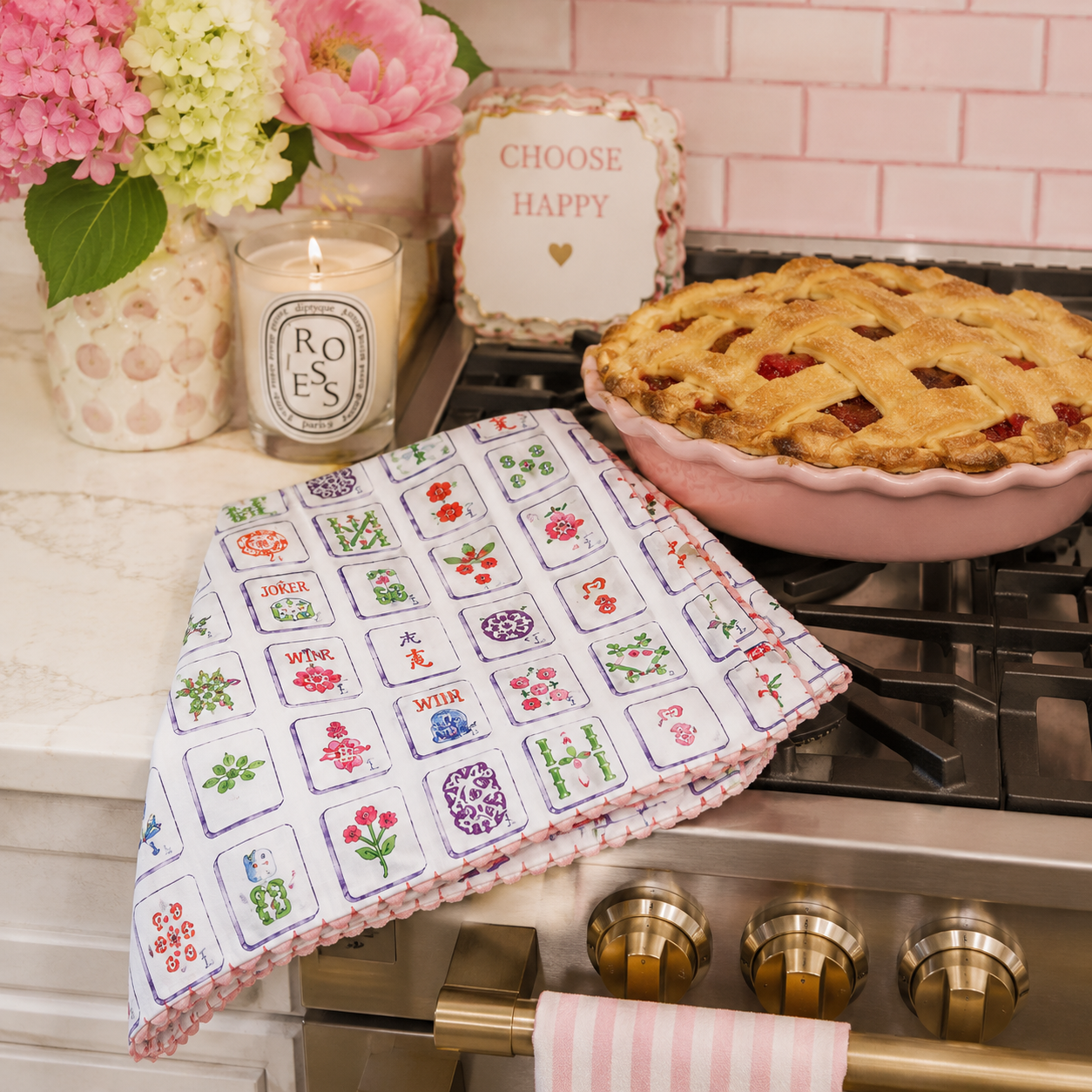Mahjong Flour Sack Tea Towel