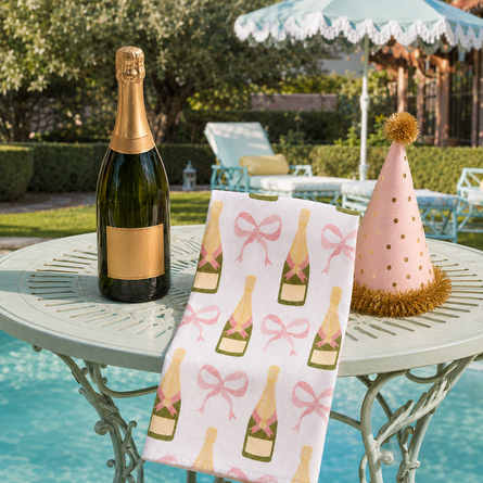 Champagne & Bows Kitchen Towel