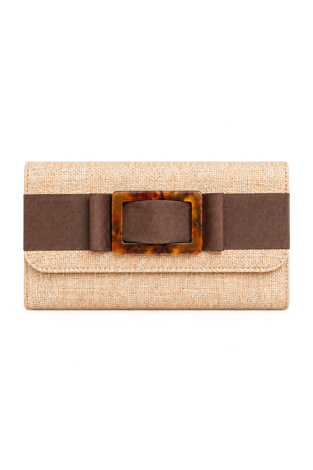 Avery Black Bow Clutch with Tortoise Buckle