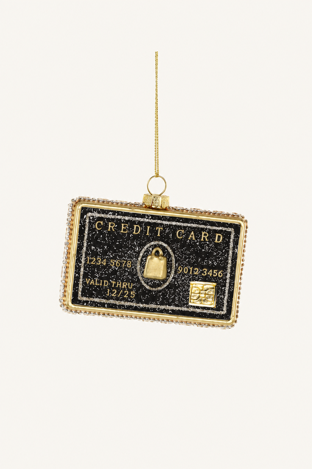 Black Credit Card Glass Ornament