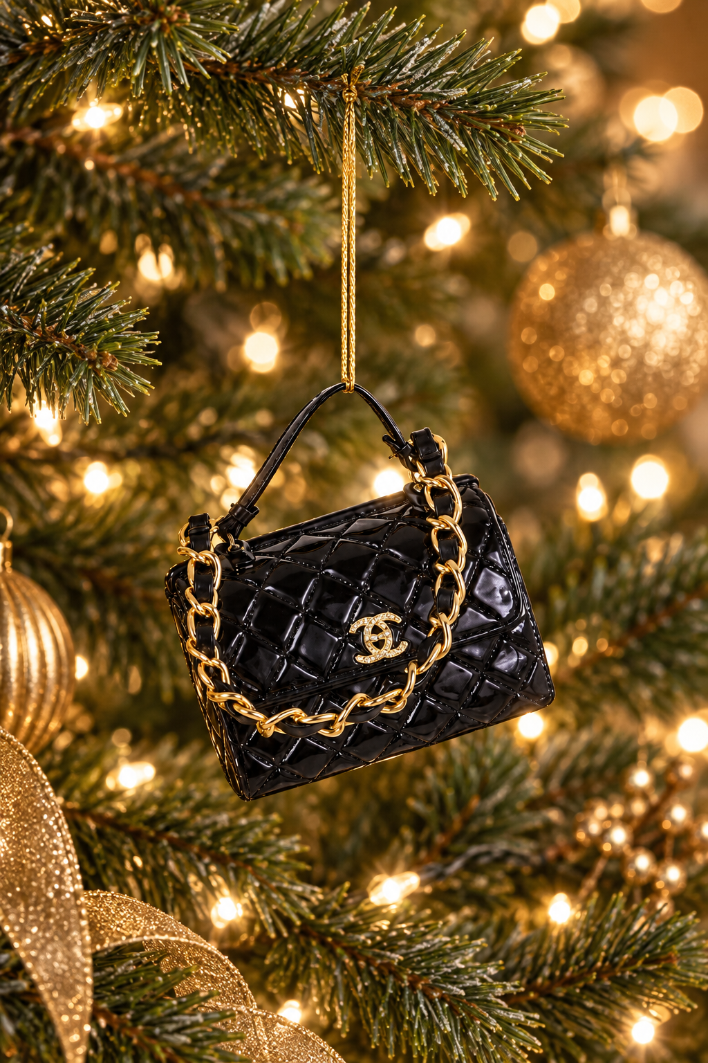 Black Luxe Handbag Ornament