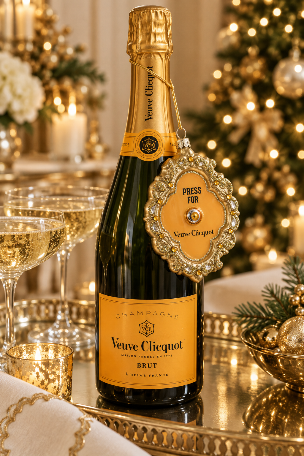 Press for Champagne Ornament