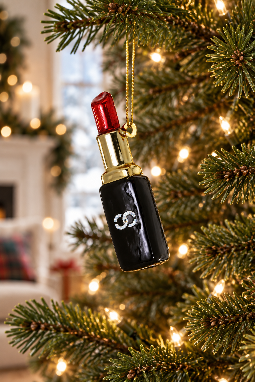 Luxe Red Designer Lipstick Ornament