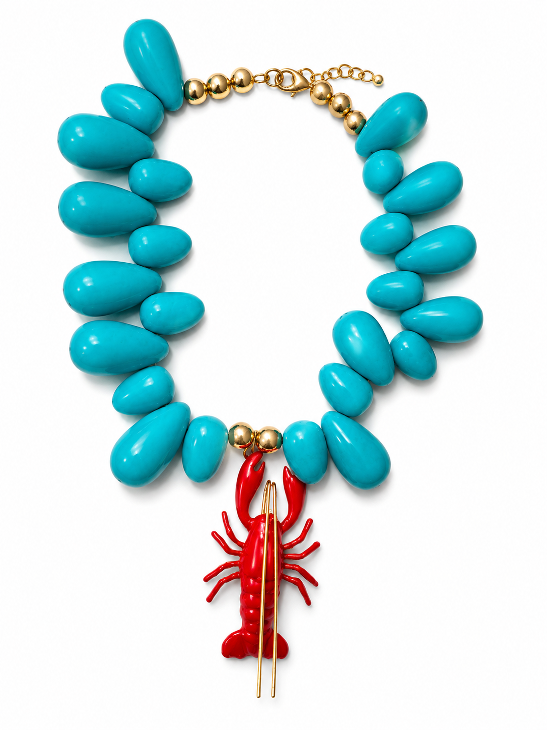 Lobster Kitsch & Sea Resin Bead Necklace