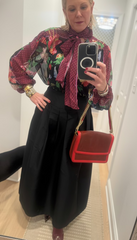 The Marlowe Mixed Print Neck Tie Blouse