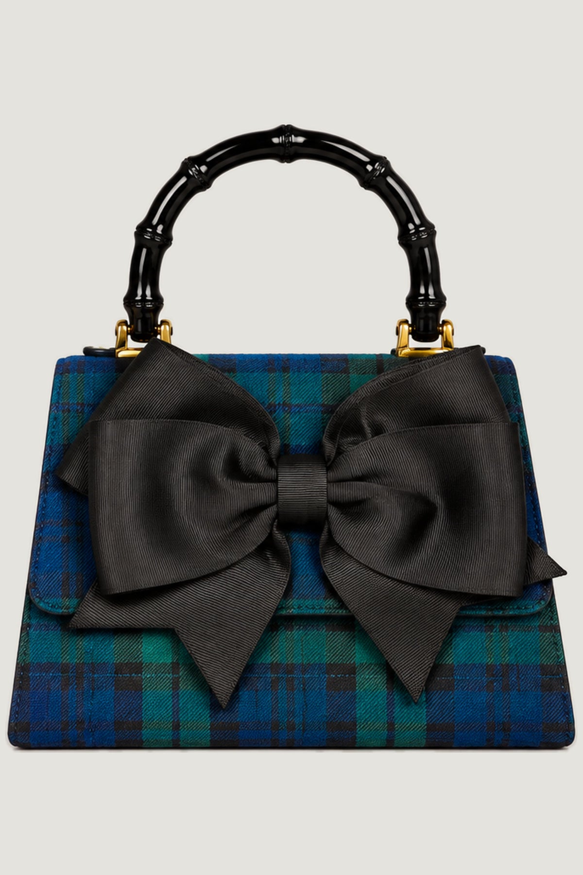 Black Watch Plaid Bow Lulu Clutch