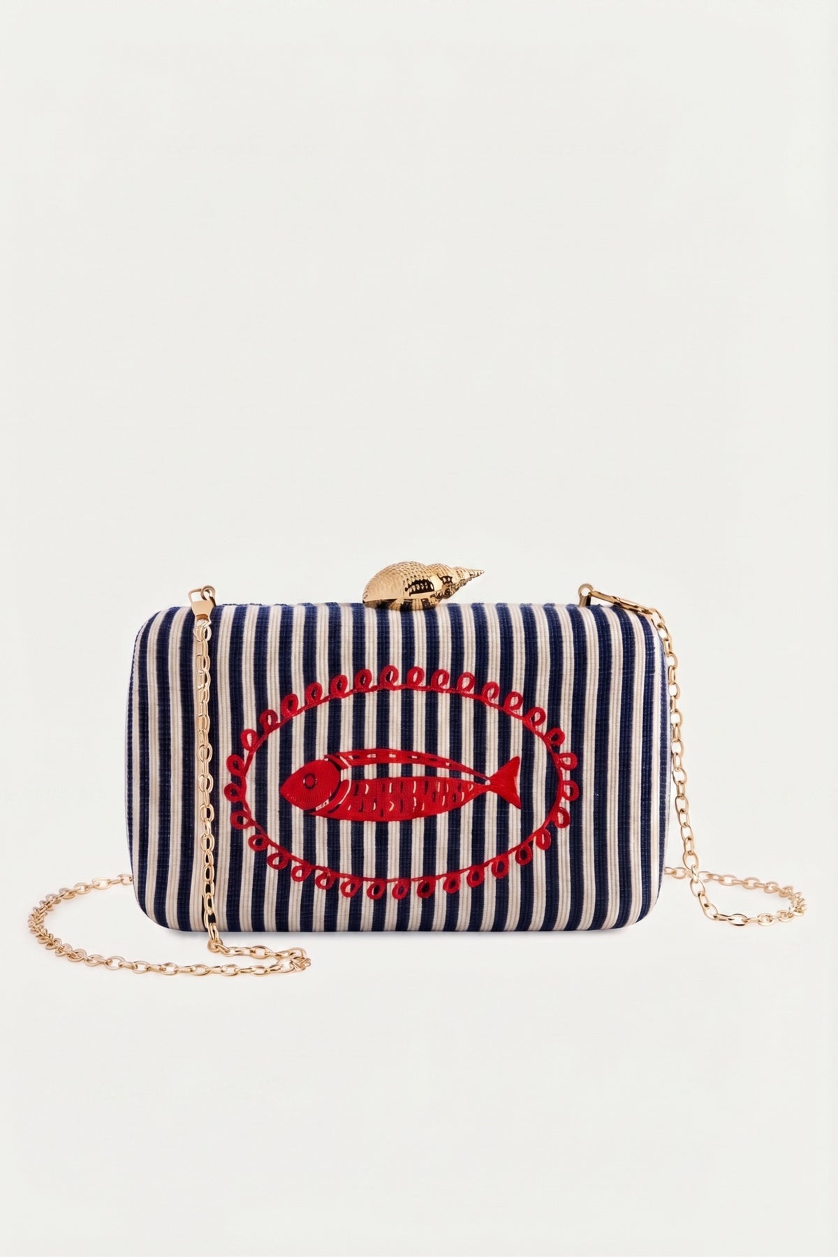 Navy Marina Minaudière Clutch
