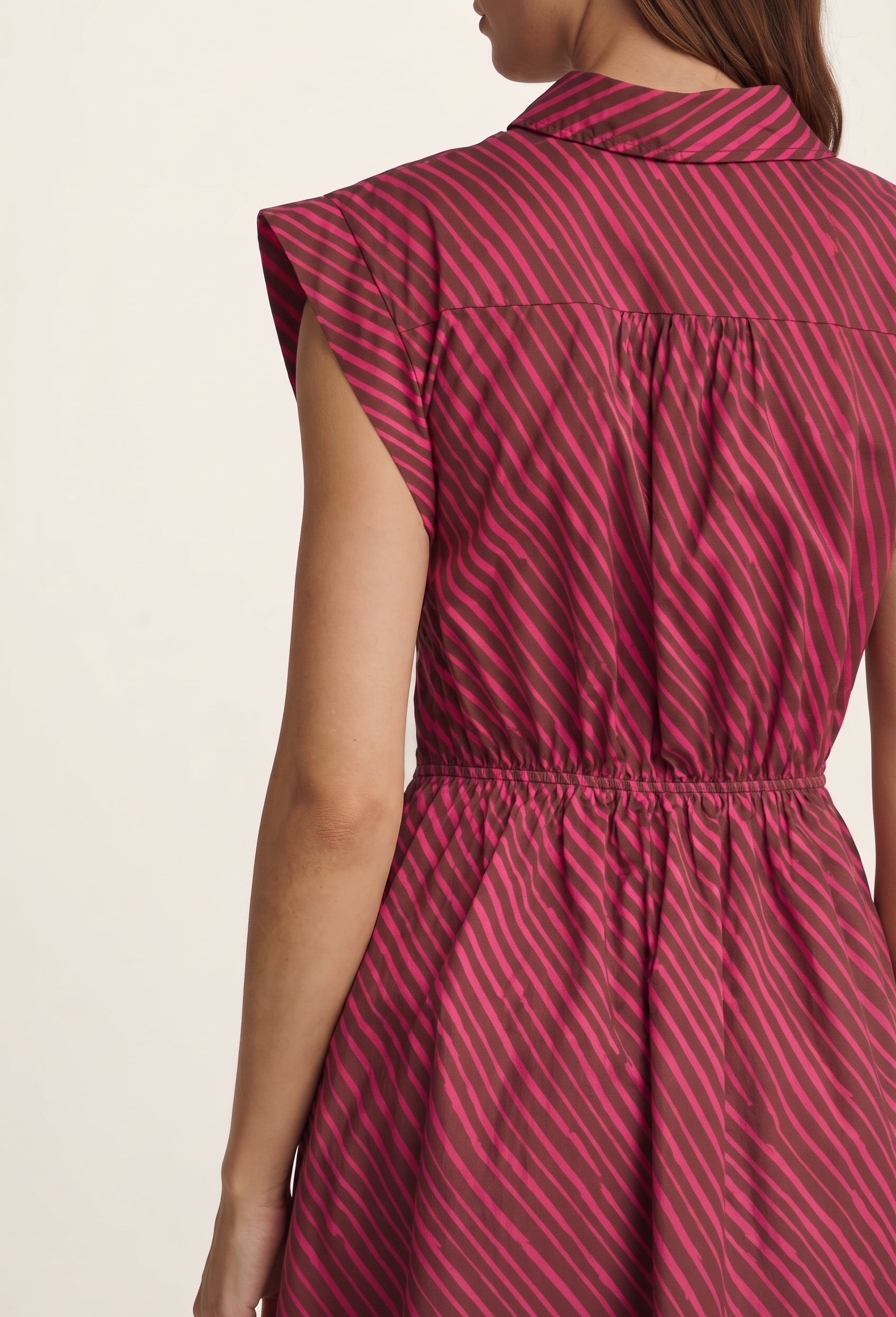 Raspberry Ribbon Striped Mini Dress