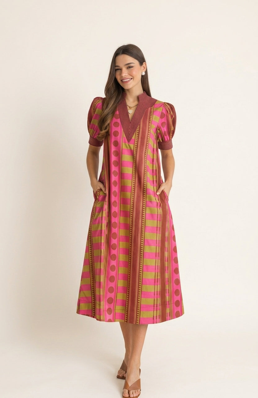 Plum Blossom Midi Dress
