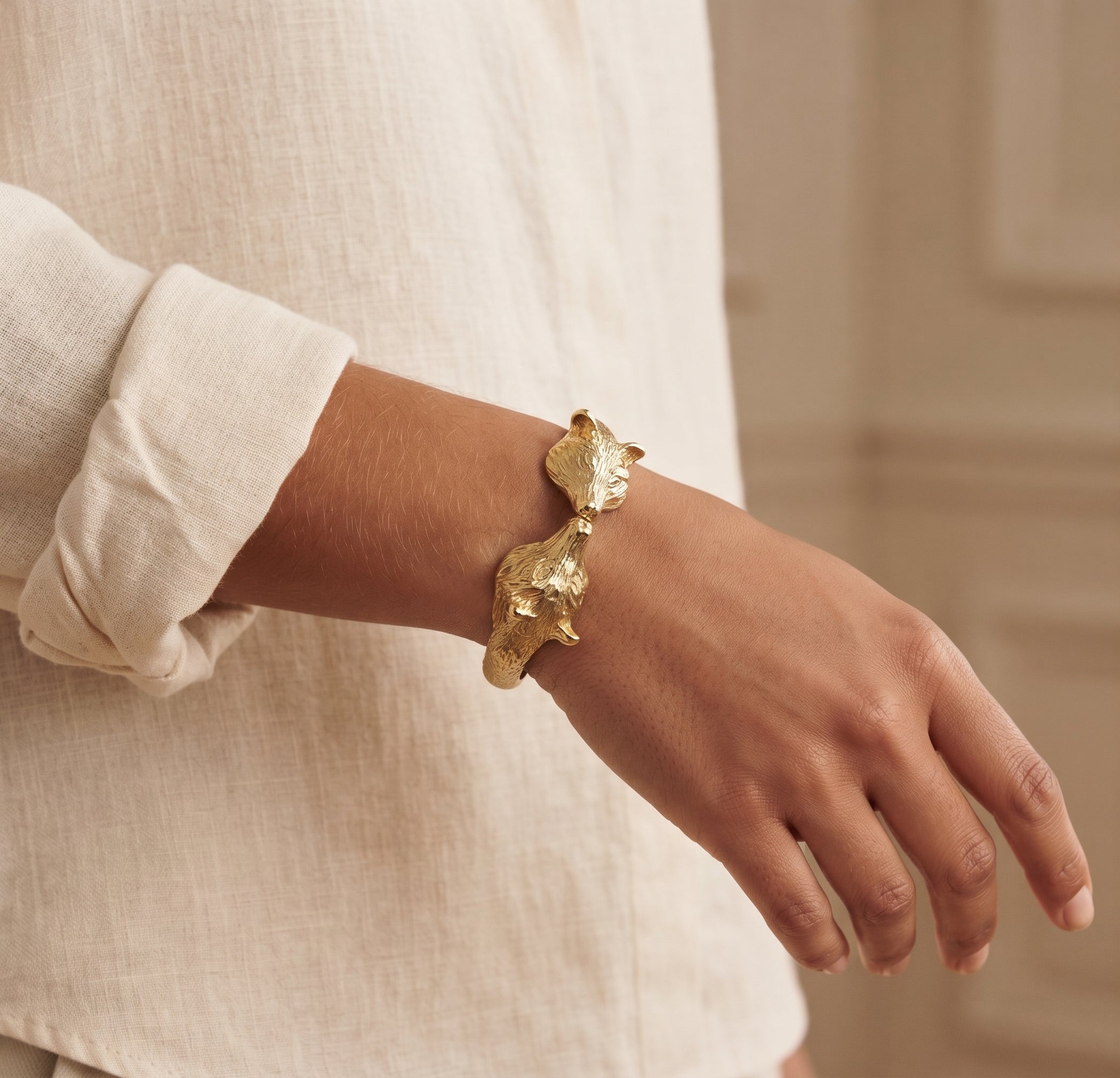Golden Fox Hinged Bracelet