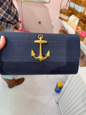 Navy Anchor Statement Clutch