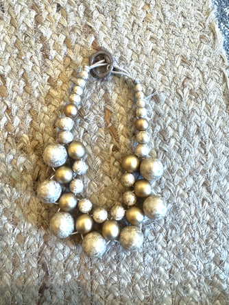 Wood Bead Statement Necklace