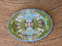 Stained Glass Green Melamine Platter