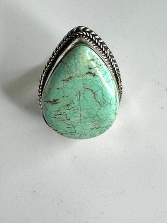 Teardrop Seafoam Adjustable Ring