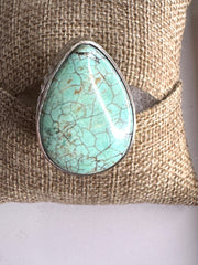 Teardrop Seafoam Adjustable Ring