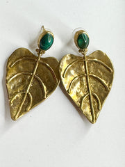 Emerald Leaf Earrings